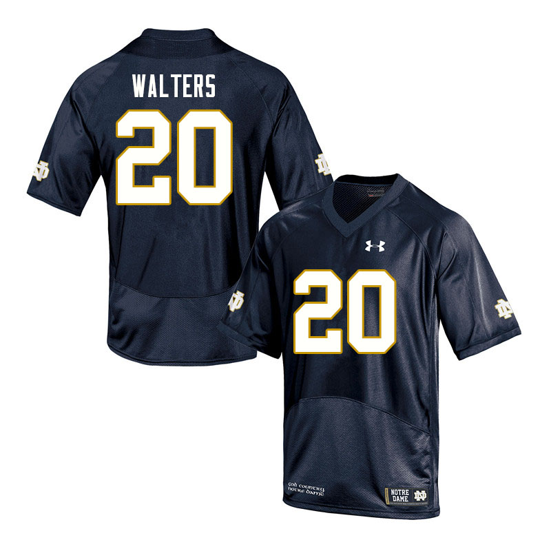 Men's NCAA Notre Dame Fighting Irish #20 Justin Walters Stitched College Under Armour Authentic Navy Football Jersey LC10M87ZE